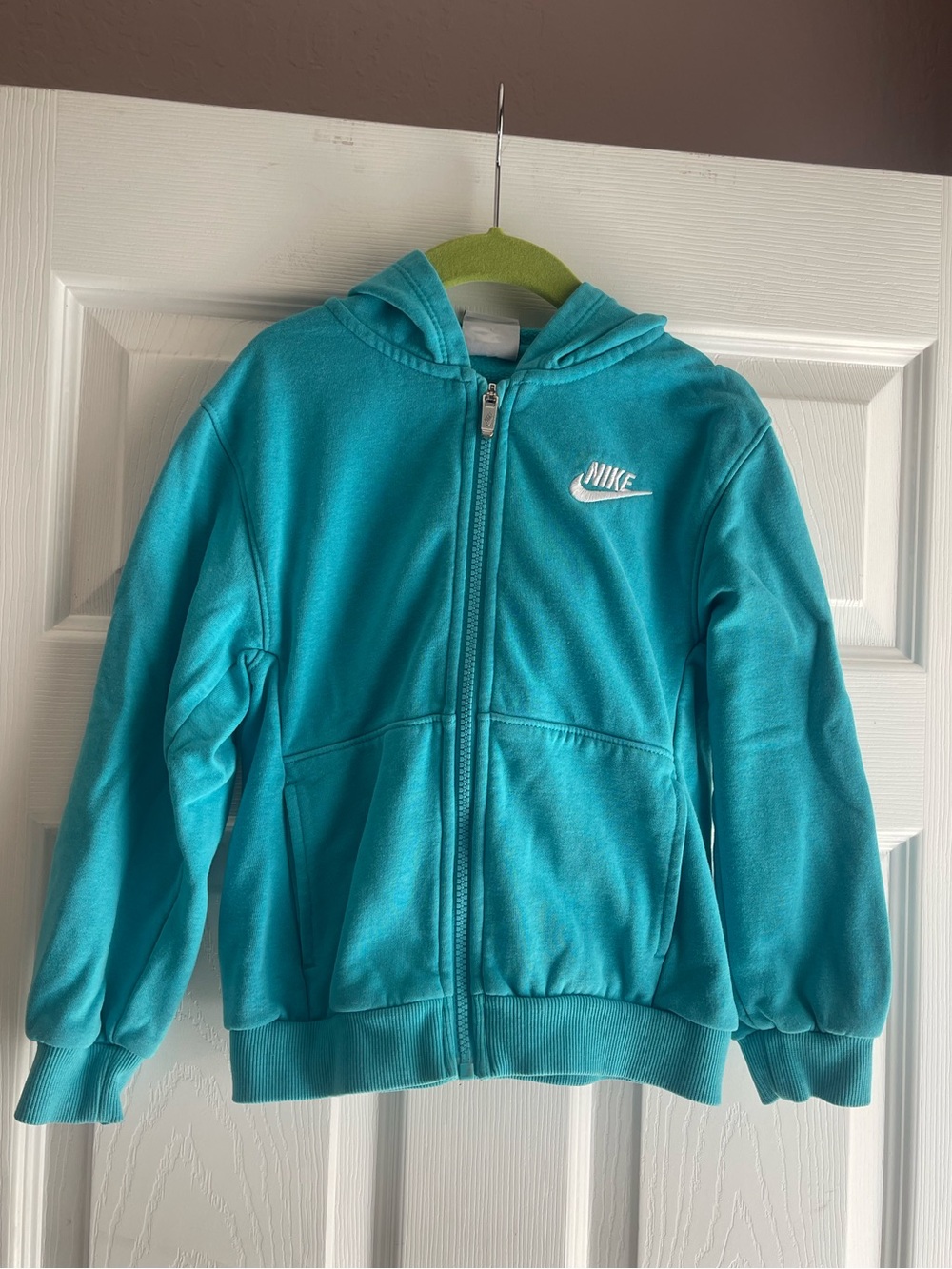 Nike Girls' Teal Full-Zip Hoodie with Hood